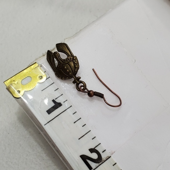 Roman Helmet Earrings Gladiator Dangle Charm Cros - Picture 6 of 6